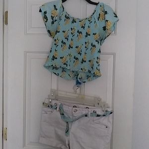 PRICE DROP   Girls shorts and smocked top as a set